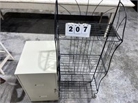 Metal Rack, 2 drawer file cabinet