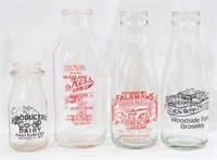 (4) Assorted Milk Bottles