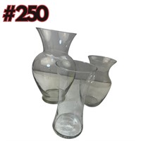 3 piece Clear Glass Vase Set!