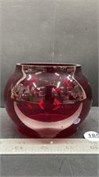 Embossed Adlake Kero Red Glass Lantern Globe