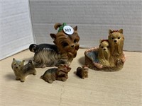 5 Small Collectible Yorkie Figures