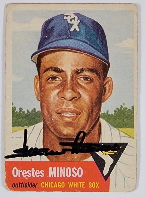 Signed Topps Orestes Minoso Chicago White Sox Card