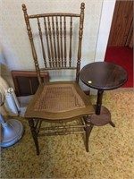 Chair with small table