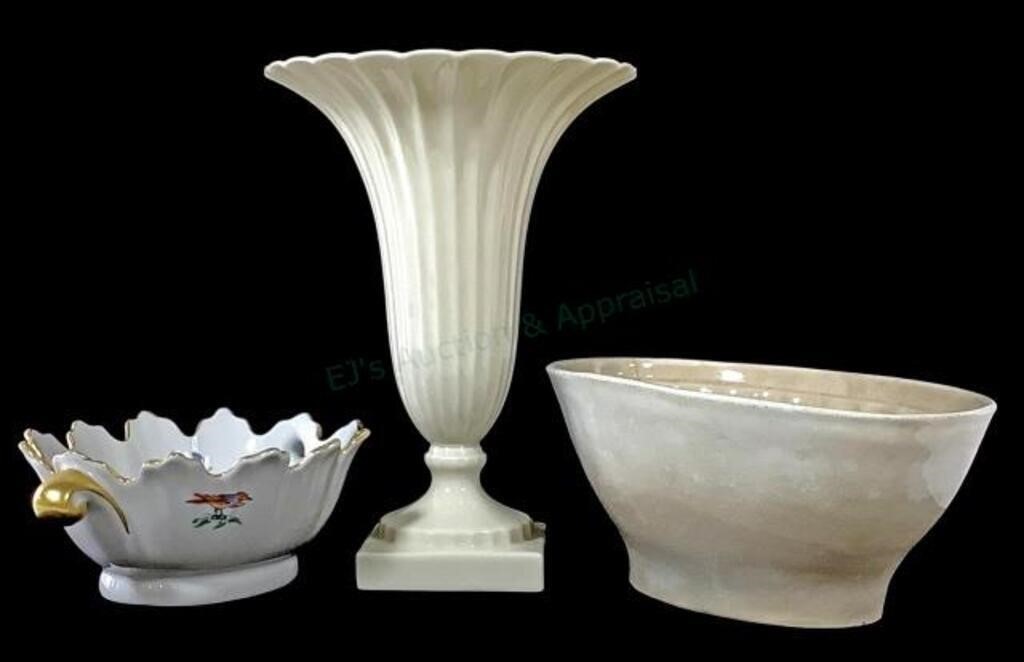 (3pc) Pudding Mold, Limoges Candy Dish, Lenox Vase