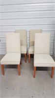 4 UPHOLSTERED HIGH BACK DINING CHAIRS