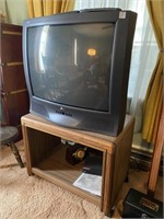 ZENITH MODEL NO. B27A11Z TELEVISION W/ STAND ON