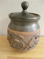 10" Hand Crafted Stoneware Lidded Jar