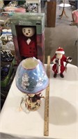 Santa statue, Christmas lamp, porcelain face