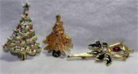 (3) Christmas Theme Pins:  (2) Christmas Trees,