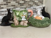 Hand Painted Bunny Servers and more