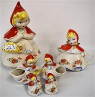 Little Red Riding Hood cookie jar, teapot, side