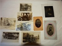 Blk & Wh Photos of antique cars & people