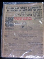 1940 DENVER POST ON CHURCHILL'S 5 MAN WAR CABINET