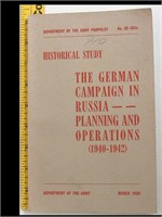 DA  PAMPHLET GERMAN CAMPAIGN IN RUSSIA - 1955