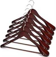 New JS HANGER Solid Wooden Extra-Wide Shoulder Sui