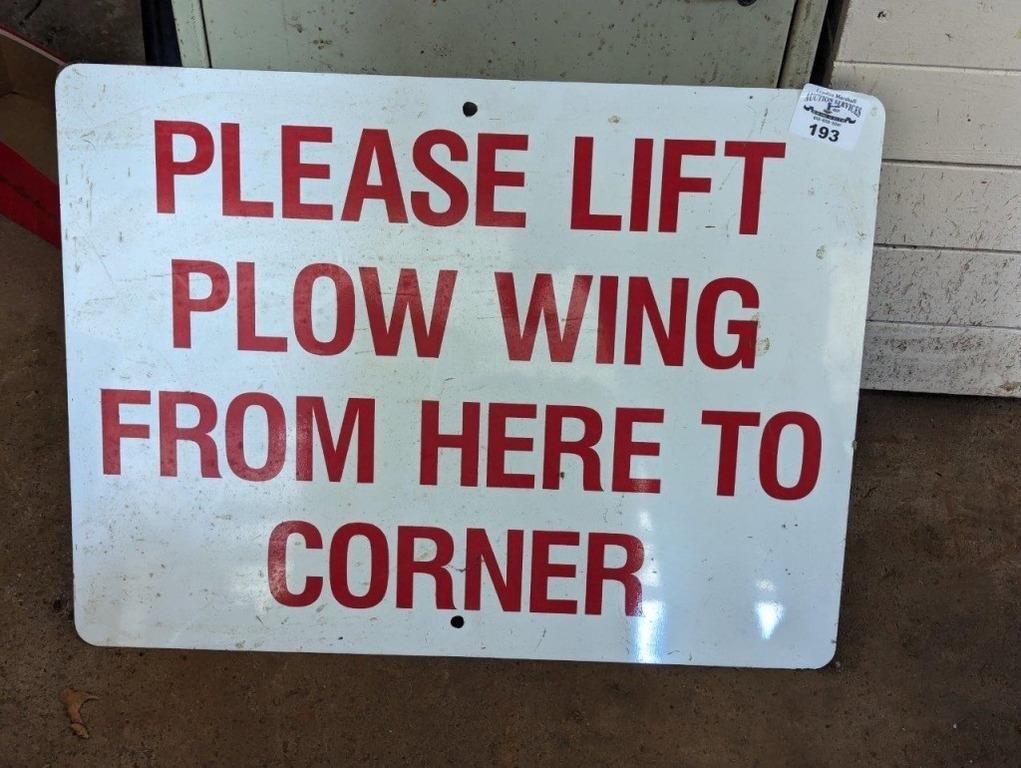 Plow Wing request signage