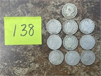 Lot of 10 Liberty Nickels