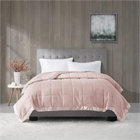 Down Alternative Blanket- Satin Trim: (Blush F/Q)