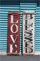 LOVE & BLESSED Hanging Signs