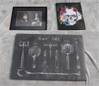 Canvas Art: Scarface, Bar Utensils, Light Up Skull