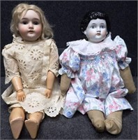 German Bisque Princess 1 Doll & China Head Doll
