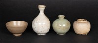 Chinese Celadon Crackle Glazed Ceramic Group