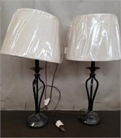 Pair of Metal Base Table Lamps