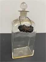 Antique Scotch Whiskey Decanter w/Silver Plate Tag