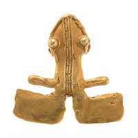 A Pre Columbian Frog Pendant, 15K, 13.2 Grams