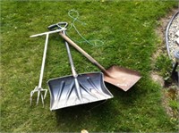 Snow Shovel, Homemade Garden Weasel,