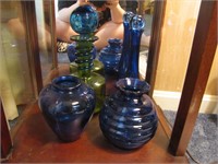 Lot of Cobalt Vases and Decanters