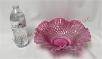 Fenton Cranberry Opalescent Hobnail 10" Bowl