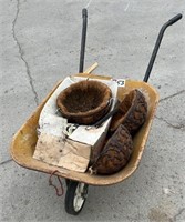 Wheel Barrow with Garden Items and Nails #C