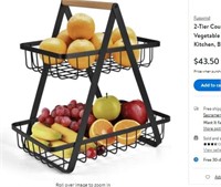 2-Tier Countertop Fruit Basket Storage