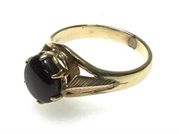 18K Black Sapphire Ring Sz 7.75/ 3.6g TW