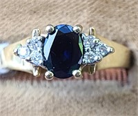 Ladies Sapphire & Diamond Dress Ring