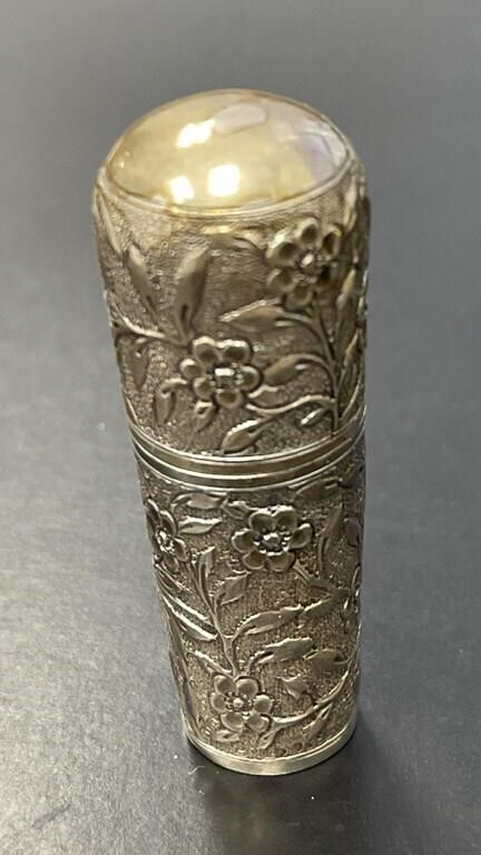 Antique Silver Needle and Thread Case