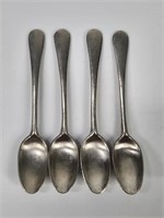 SET OF 4 JTS STAUFFER LITITZ PA PEWTER SPOONS