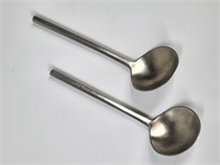 PAIR OF JTS STAUFFER PEWTER SPOONS