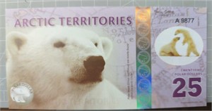 Arctic territories $25 bank note