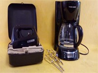 Black and Decker coffee maker and electric mixer