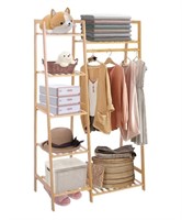 Ufine Bamboo Garment Rack 7-Tier Storage Shelves