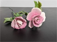 2 Pc. Porcelain Flower w/ Plastic Stems