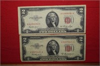1953 & 1953-A   $2  U.S. Note  Red Seals and