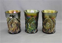 Lot of 3 Double Star tumblers - green