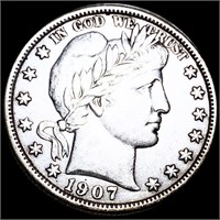 1907-D Barber Silver Half Dollar NEARLY UNC