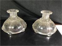 Victorian Glass Candlestick Holders