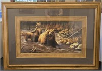 Framed "The Bathers" Bear Print