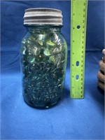 Ball Jar Filled With Marbles