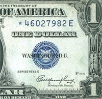 **STAR** $1 1935 Silver Certificate CURRENCY